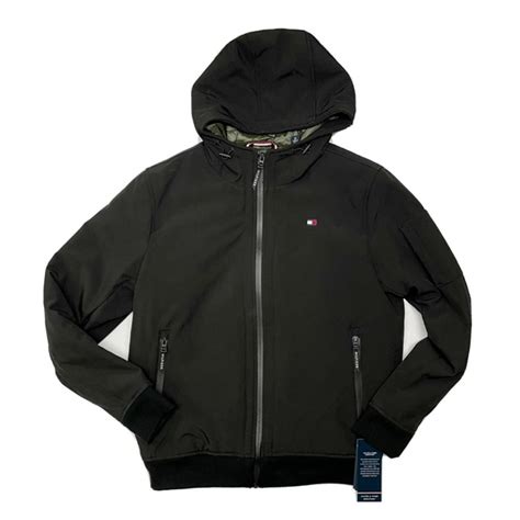 tommy hilfiger 3 layer fabric jacket water resistant|tommy hilfiger waterproof bomber jacket.